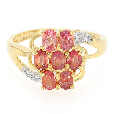 Anello in oro con Zaffiro Padparadscha (non riscaldato) (AMAYANI)