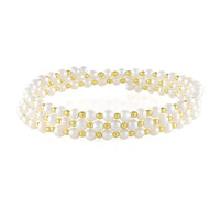 Bracciale in acciaio con Perla d'Acqua Dolce Bianca (Riya)