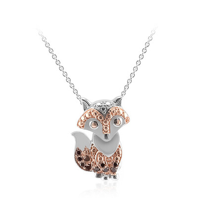 Collana in argento con Diamante Rosso I2