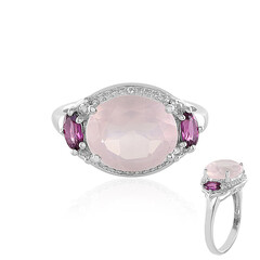 Anello in argento con Quarzo Rosa