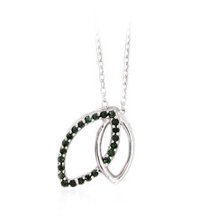 Collana in argento con Diamante Verde I3