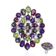 Anello in argento con Ametista Zambiana