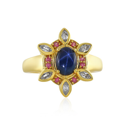 Anello in argento con Zaffiro Stellato Blu