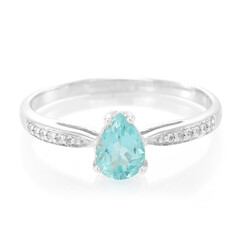 Anello in argento con Fluoroapatite Verde