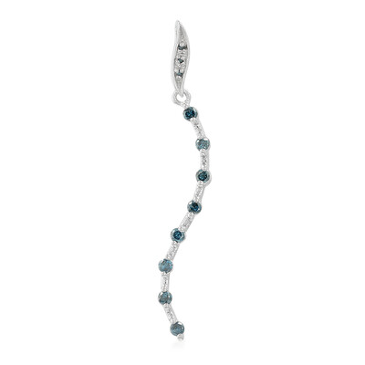 Ciondolo placcato in platino con Diamante Fancy