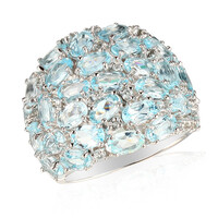 Anello in argento con Topazio Blu Cielo