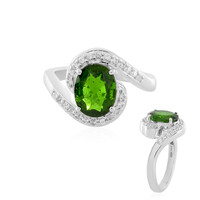 Anello in argento con Diopside Russo