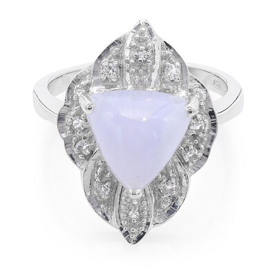 Anello in argento con Agata Lace Blu
