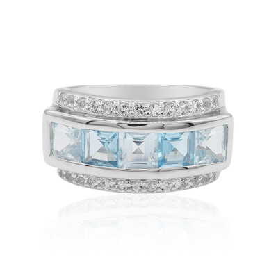Anello in argento con Topazio Blu Cielo