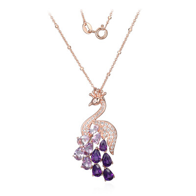 Collana in argento con Ametista Zambiana