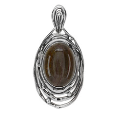 Ciondolo in argento con Legno Fossile