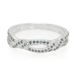 Anello placcato in platino con Diamante Fancy