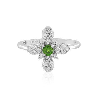 Anello in argento con Diopside Russo