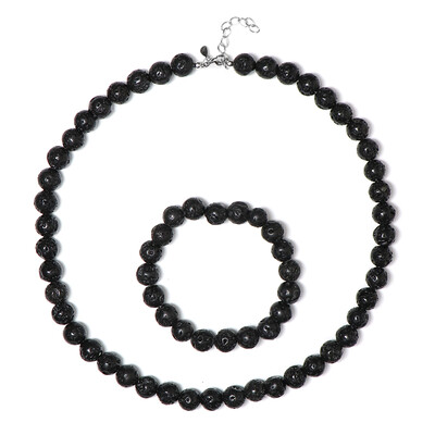 Parure in argento con Perla di Lava