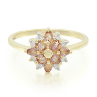 Anello in oro con Zaffiro Padparadscha (non riscaldato)