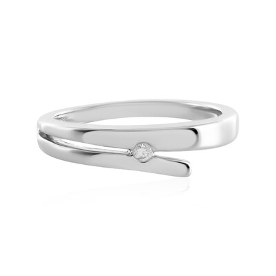 Anello in argento con Diamante I4 (J)