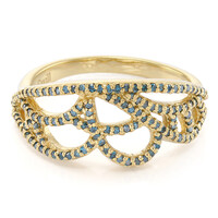 Anello placcato in oro con Diamante Fancy