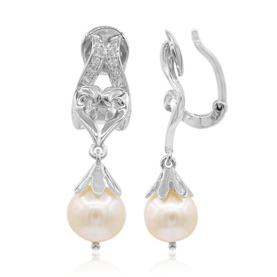 Orecchini con chiusura a clip in argento con Perla di Acqua Dolce (TPC)