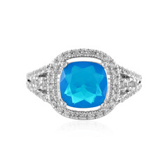 Anello in argento con Opale Blu dell'Etiopia