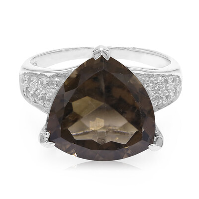 Anello in argento con Quarzo Fumè