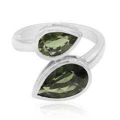 Anello in argento con Moldavite