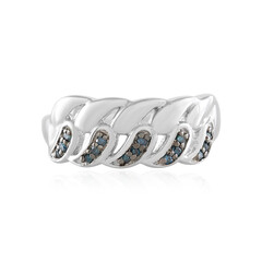 Anello in argento con Diamante Blu SI1