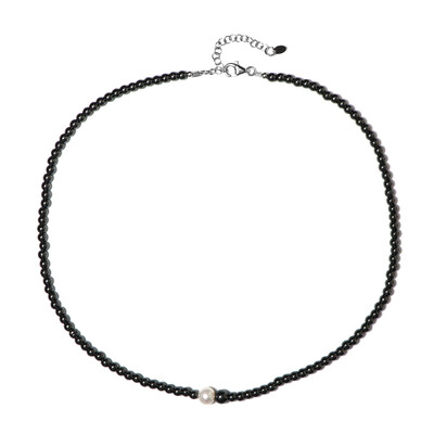 Collana in argento con Perla d'Acqua Dolce Bianca