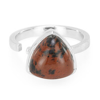 Anello in argento con Ossidiana Mogano