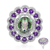 Anello in argento con Quarzo Mistico Verde