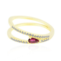Anello in oro con Rubellite Brasiliana AAA (de Melo)