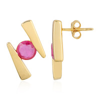 Orecchini in argento con Zaffiro Rosa del Madagascar