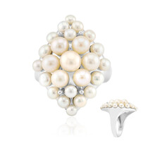 Anello in argento con Perla d'Acqua Dolce Bianca (Michelle Albala)