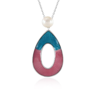 Collana in argento con Perla d'Acqua Dolce Bianca(Adela Silber)
