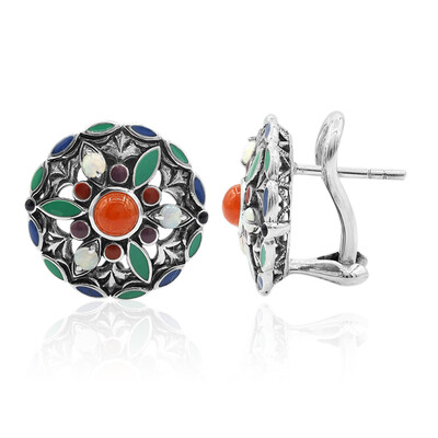 Orecchini in argento con Giadeite Rossa
