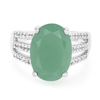 Anello in argento con Calcedonio Verde