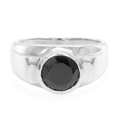Anello da uomo in argento con Spinello Nero