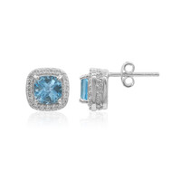 Orecchini in argento con Topazio Blu Svizzero