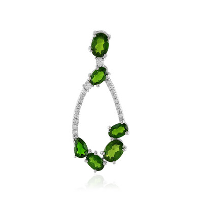 Ciondolo in argento con Diopside Russo