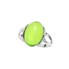 Anello in argento con Ambra Verde Colombiana