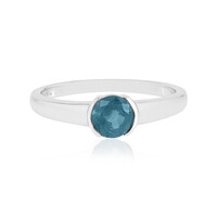 Anello in argento con Cianite Blu Foglia di Tè