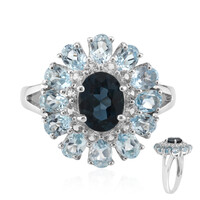 Anello in argento con Topazio Blu Londra