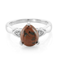 Anello in argento con Ossidiana Mogano