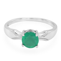 Anello in argento con Calcedonio Verde