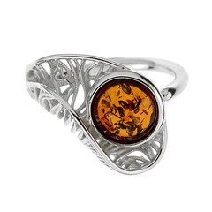 Anello in argento con Ambra Baltica