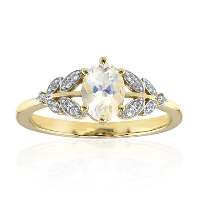Anello in oro con Pietra di Luna Arcobaleno AAA (Mark Kaufman)