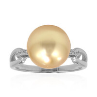 Anello in argento con Perla Dorata dei Mari del Sud Kabira (TPC)