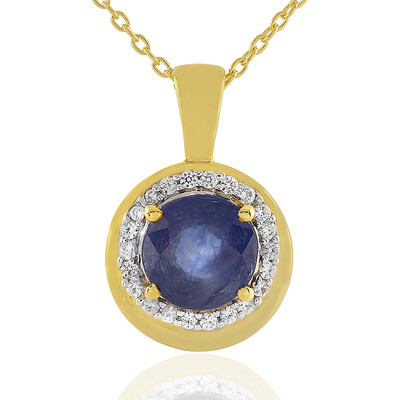 Collana in argento con Zaffiro Blu del Madagascar