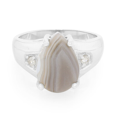Anello in argento con Agata Botswana