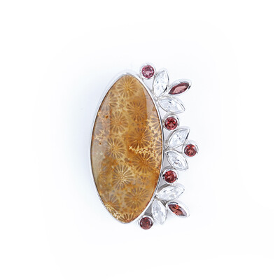 Ciondolo in argento con Corallo Pietrificato
