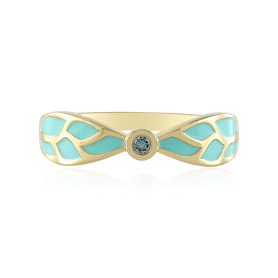 Anello in argento con Diamante Blu Cielo I2